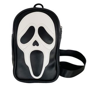 Halloween Pumpkin Crossbody Bag, Pu Leather Novelty Ghost Purse Cute Spooky C ^